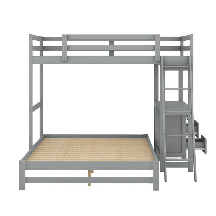 Bunk Bed With Built In Desk And 3 Drawers