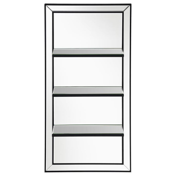 Oriel - Rectangular 3-Shelf Wall Mirror - Silver