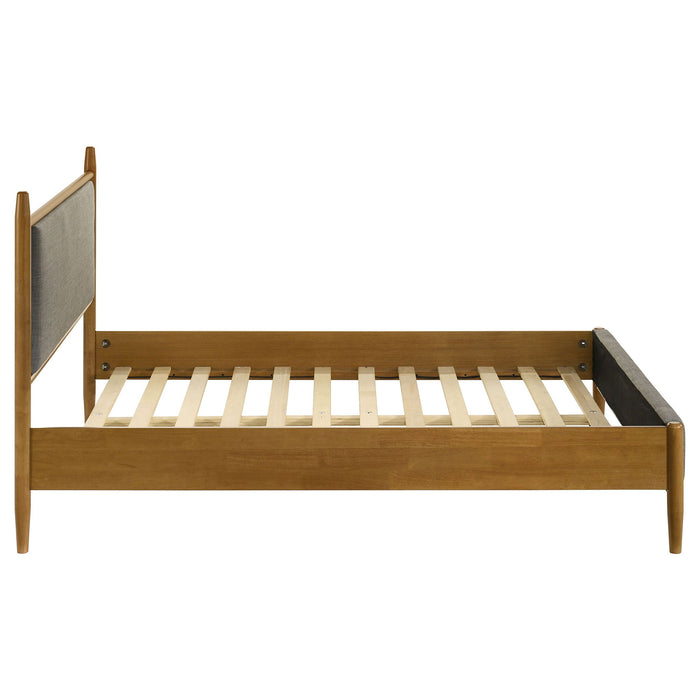 Mason 46-inch Full Panel Platform Bed Grey and Light Brown