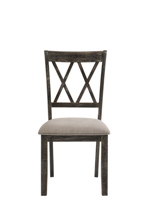 Claudia II - Weathered Side Chair (Set of 2) - Beige / Gray