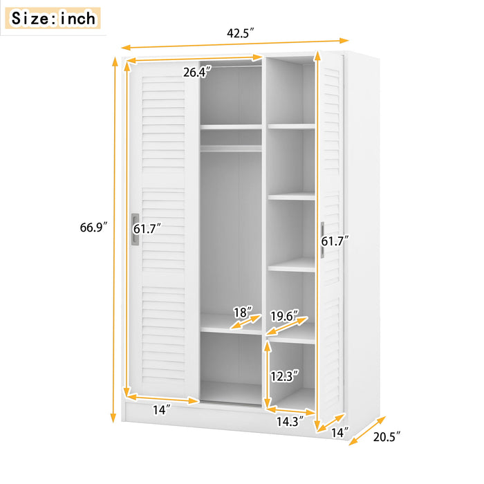 3 Door Shutter Wardrobe & Shelves