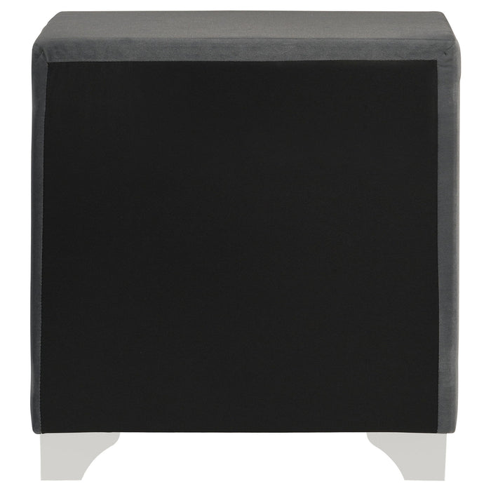 Melody Upholstered 2-drawer Nightstand Grey