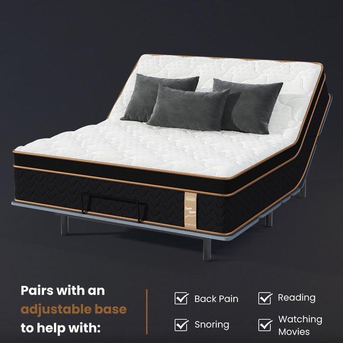 Plush Hybrid Mattresses With Gel Memory Foam, Individual Pocket Spring Motion Isolation Edge Support