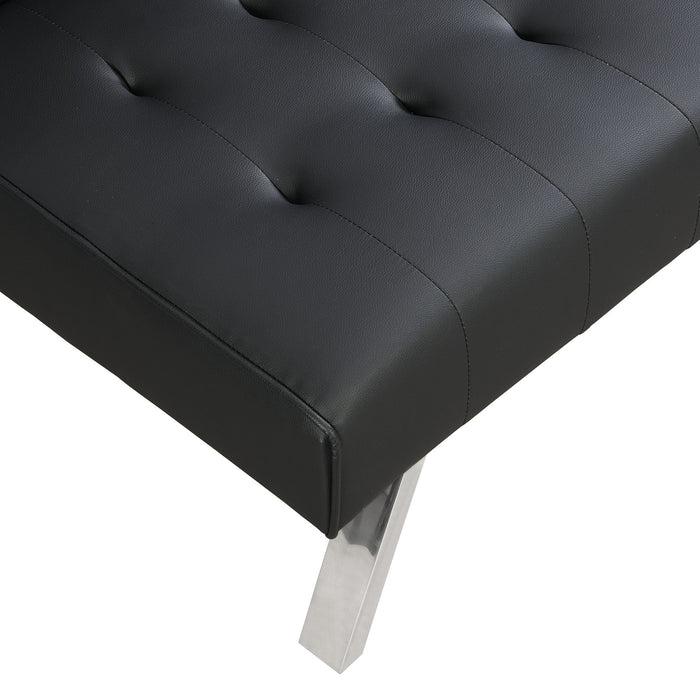 Contemporary Wood Frame Sofa Bed With Stainless Legs - Black