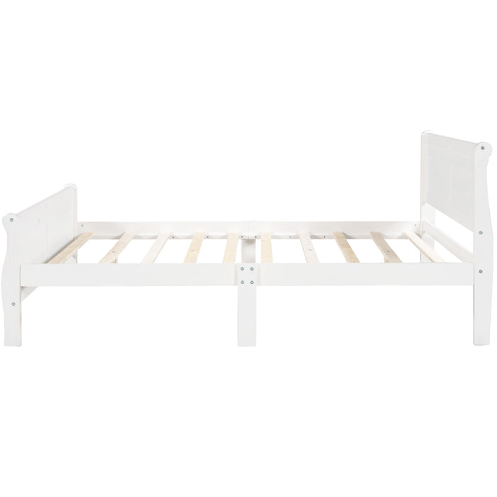 Platform Bed Frame Mattress Foundation Sleigh Bed With Headboard / Footboard / Wood Slat Suppor