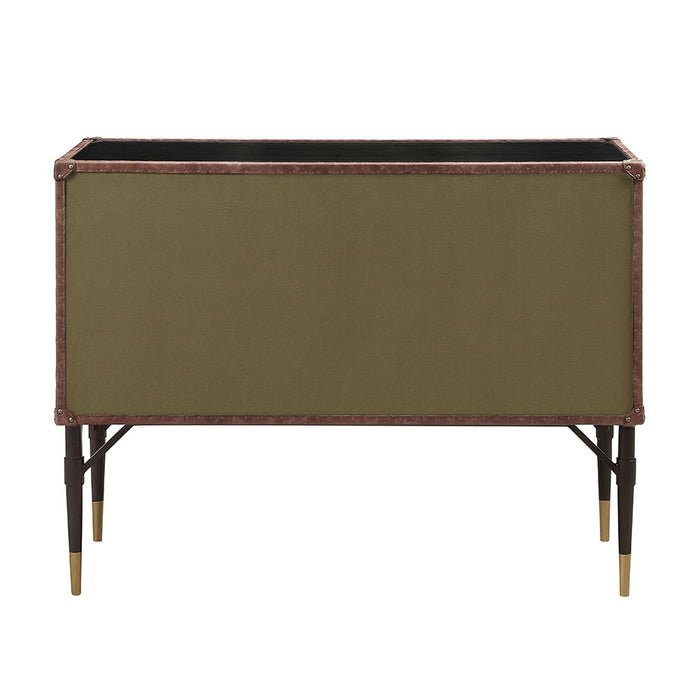 Brancaster - Console Cabinet - Top Grain Leather & Aluminum