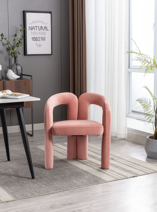 Coolmore Contemporary Designed Fabric Upholstered Accent / Dining Chair / Barrel Side Chairs Kitchen Armchair For Living Room (Set of 2) - Pink