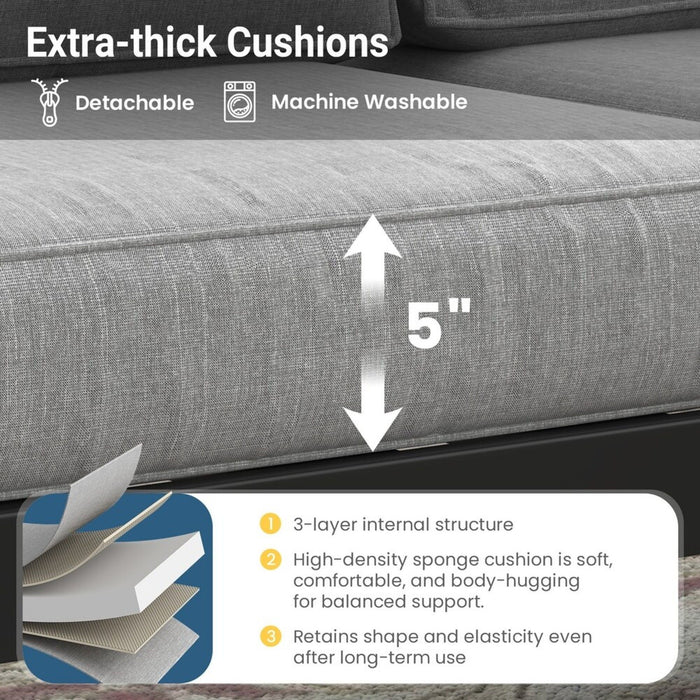 Patio All-Weather Loveseat With Thick Cushions