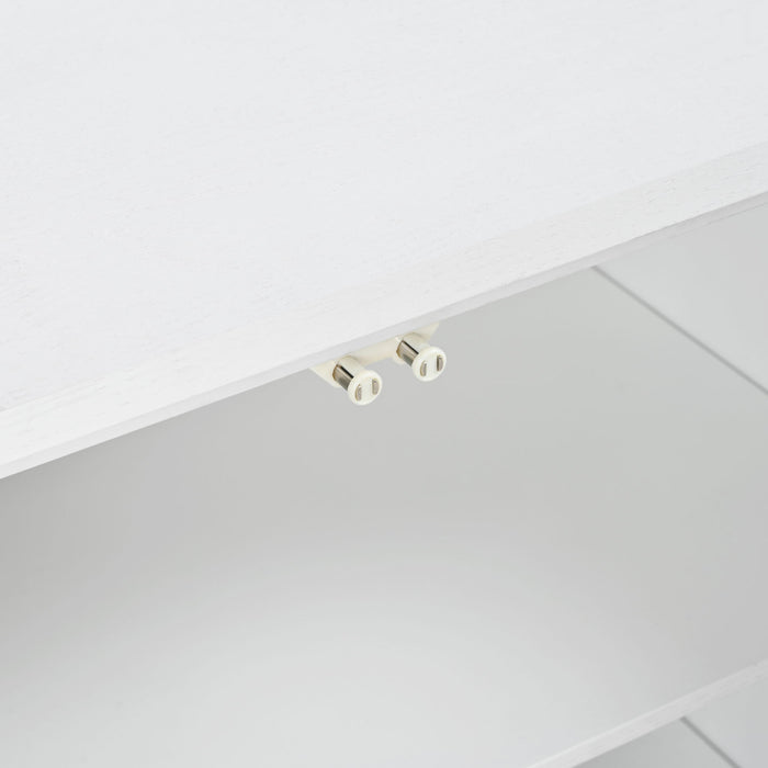 Modern 4 Door Sideboard With Creative Carved Surface And Adjustable Shelves