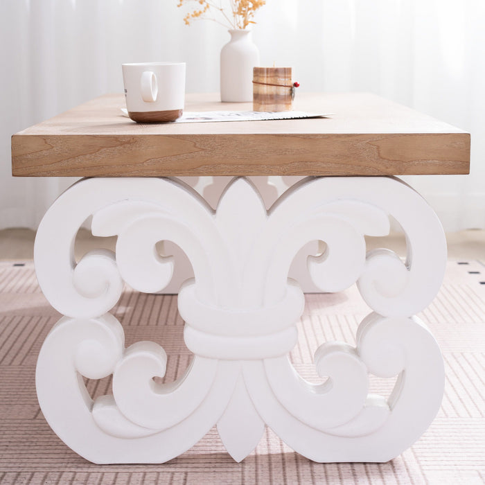 Ornate Scroll Base Coffee Table