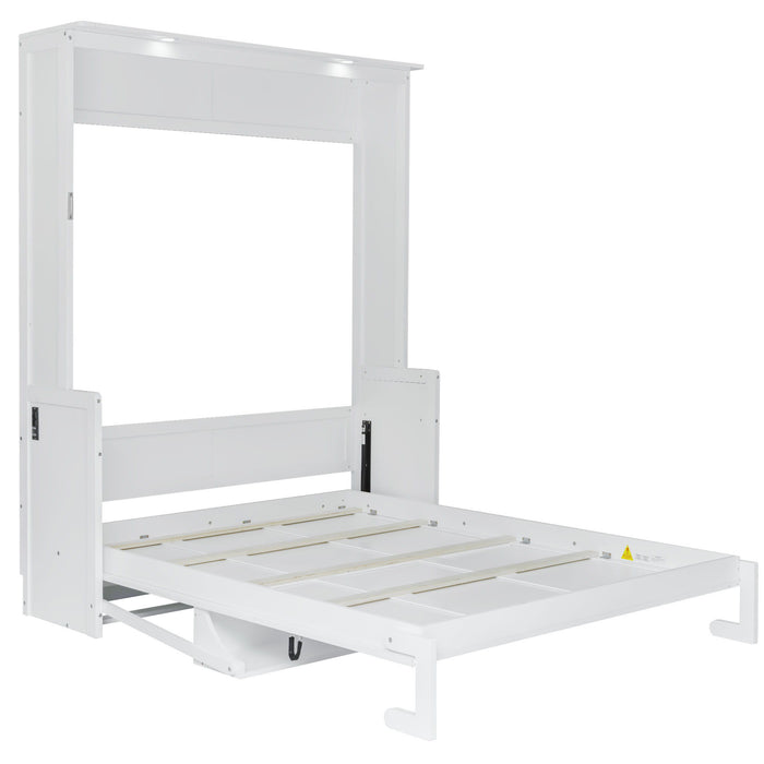 Murphy Bed With Desk, LED Lights & USB Charging Station