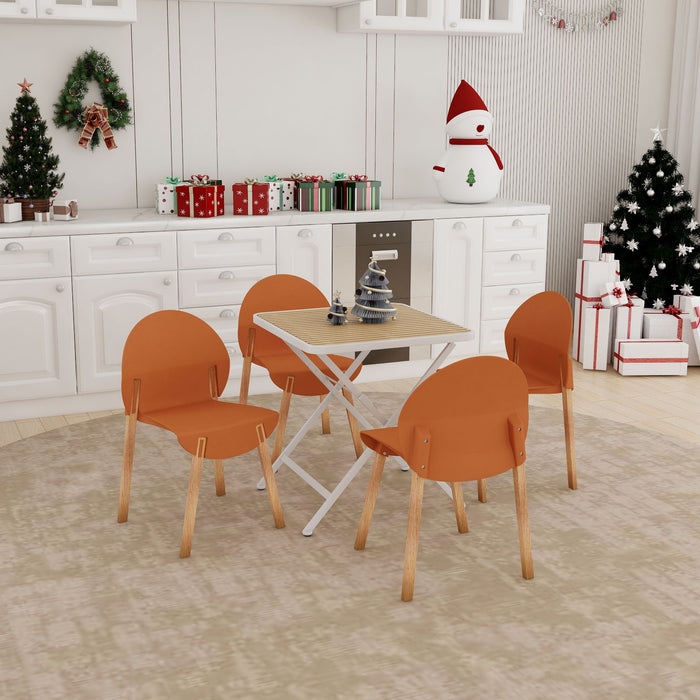 4 Piece Set Of Single Chairs With A Folding Square Table