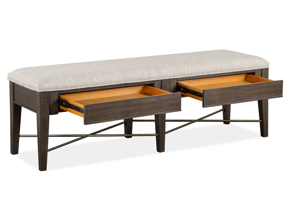 Westley Falls - Bench With Upholstered Seat - Graphite