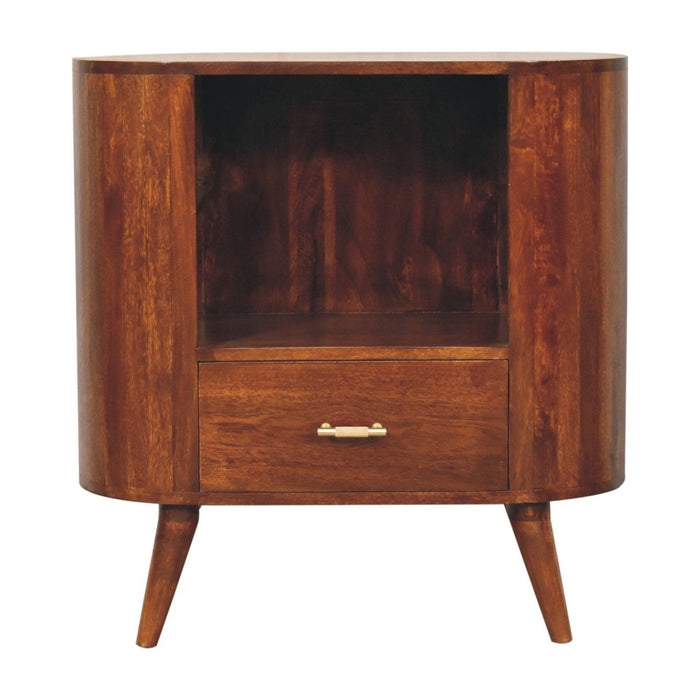 Cortez - T Bar Open Slot Cabinet - Dark Brown