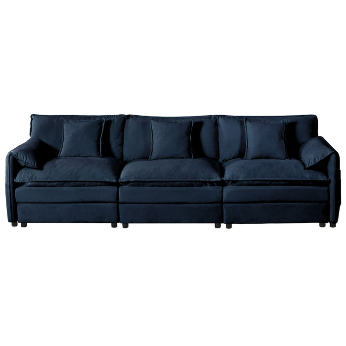 Modern Comfy Deep Seat Modular Sectional Sofa Cloud Couch With Ottoman