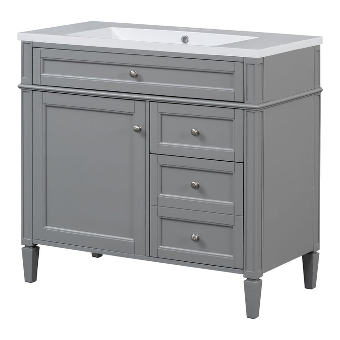 Bathroom Vanity & Top Sink, Modern Bathroom Storage Cabinet With 2 Drawers And A Tip-Out Drawer