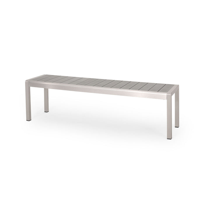 Outdoor Modern Aluminum Dining Bench, Durable And Elegant Design