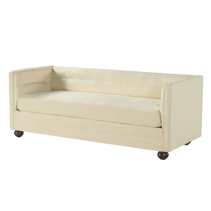 3 Seater Sofa Upholstery With Square Arms, Living Room Couch
