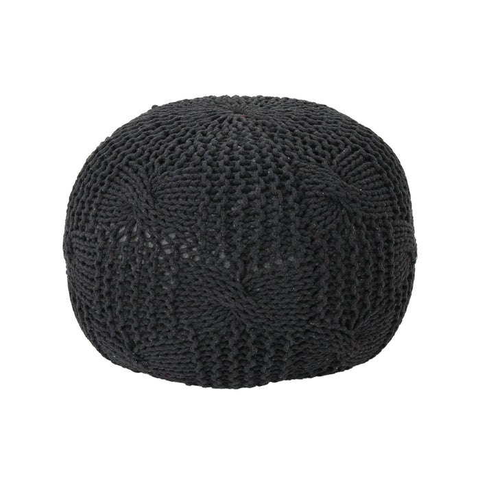 Bordeaux - Knitted Cotton Round Pouf