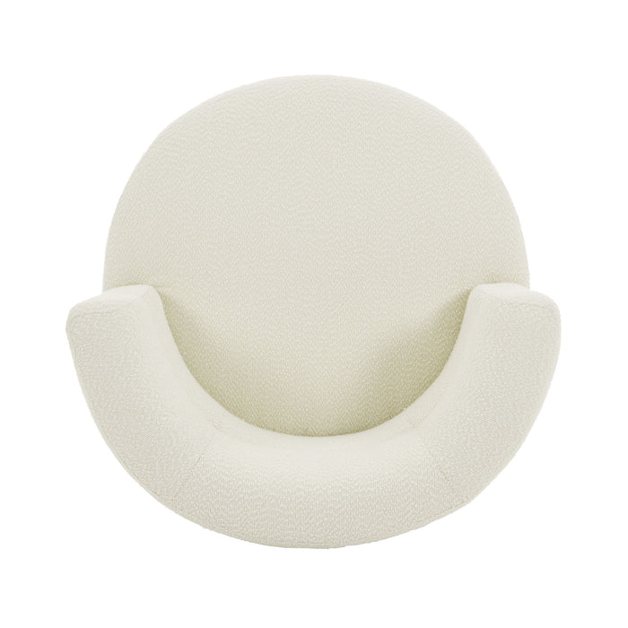 Swivel Accent Chair, 360° Rotating Design With Ergonomic Support For Living Room, Bedroom & Home Office - Cream White