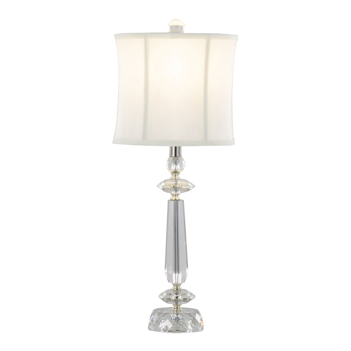 Karat - Contemporary Crystal Table Lamp (Set of 2) - Clear Crystal / Chrome / White Softback