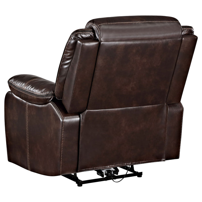 Sycamore Upholstered Power Recliner Chair Dark Brown