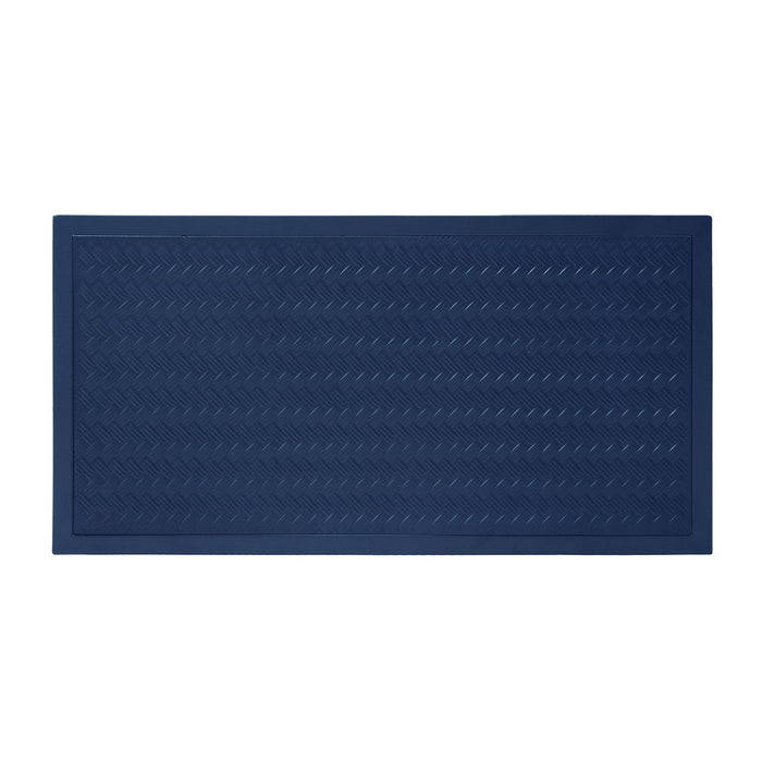 2 Doors Metal Storage Cabinet Display Cabinet With Glass Doors Metal Kitchen Sideboard Buffet Cabinet Glass Storage Cabinet For Dining Room Living Room Bedroom - Dark Blue