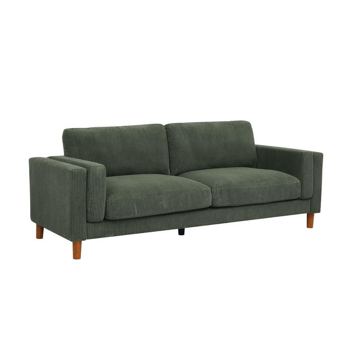 Upholstered Square Arm Sofa - Dark Green