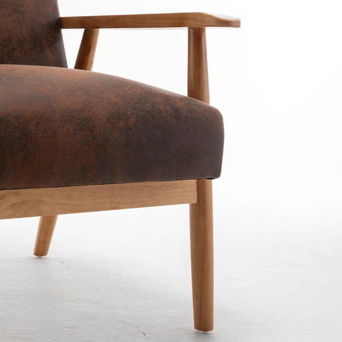 Wide Classic Mid-Century Modern Arm Chair - Brown