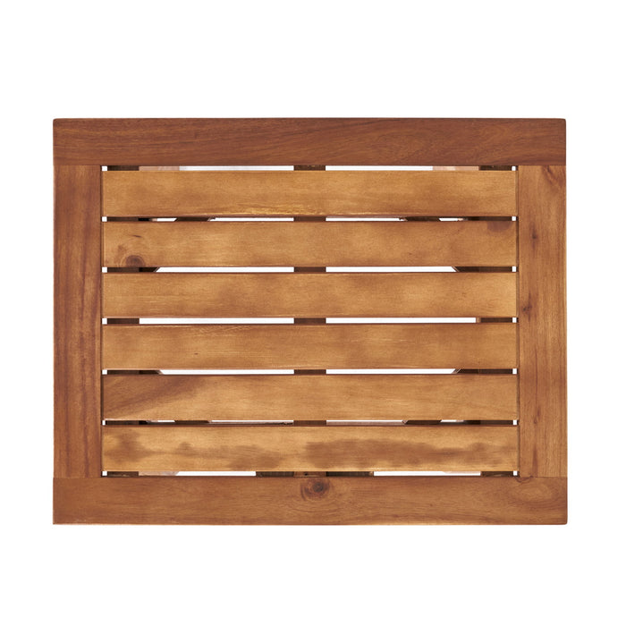 Kinesis - Outdoor Side Table With Slatted Top And Wood Frame