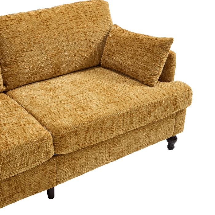 Chenille 2 Seater Sofa With LED Light, USB Charging Port, And Storage Bag