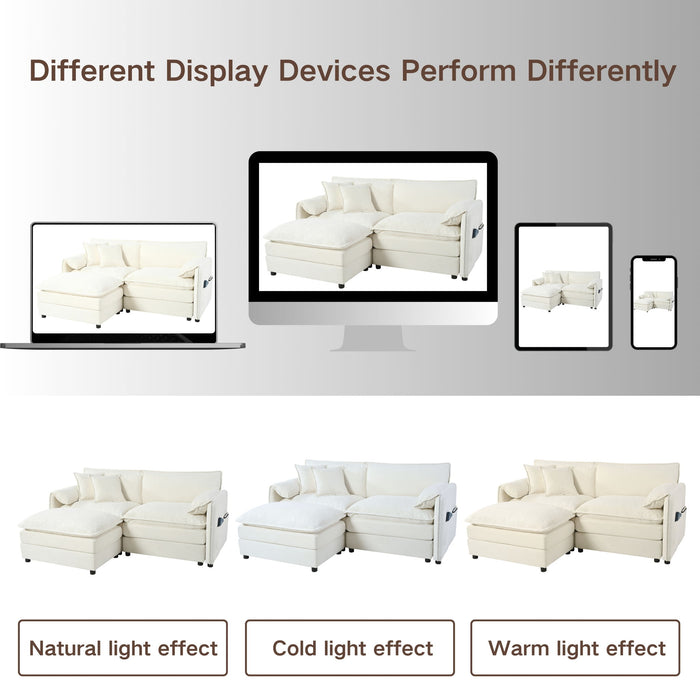 Modern Oversized Chenille Loveseat Sofa With Deep Seat And Diy Combination
