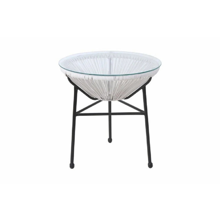 Outdoor Conversation Set With Ergonomic Lounge Chairs And Tempered Glass Table