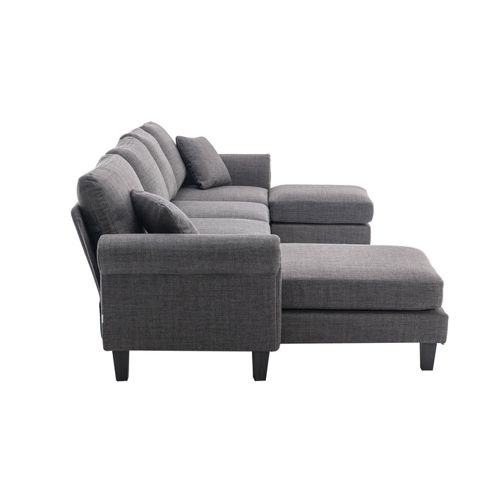 Coolmore Accent Sofa / Living Room Sofa Sectional Sofa - Charcoal Gray - Fabric
