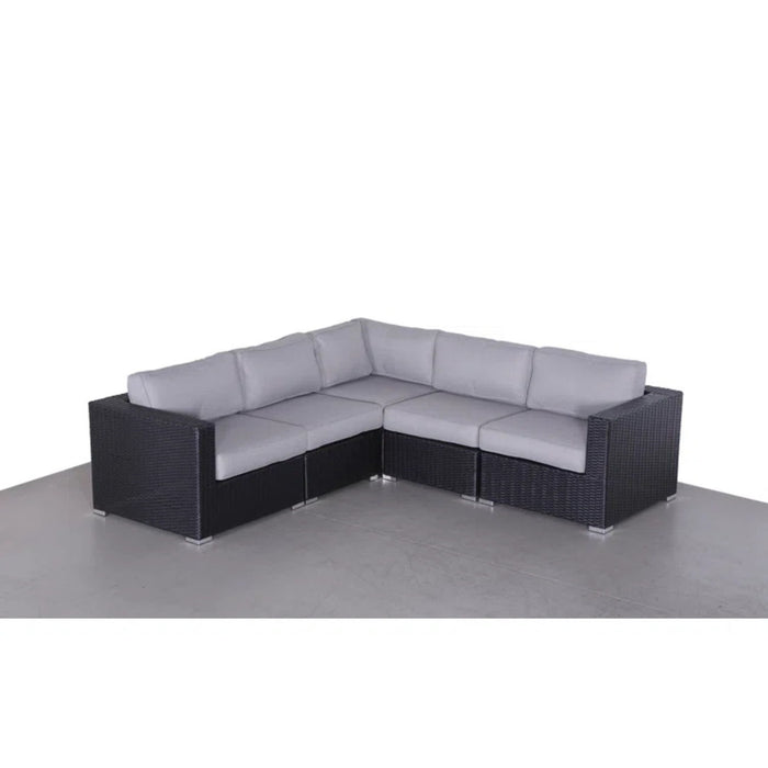 Luxurious Wicker Patio Sectional With Weather Resistant Sunbrella Cushions