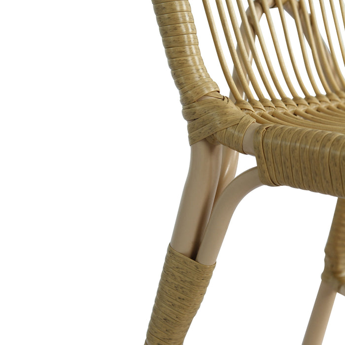 Outdoor Wicker Patio Dining Chairs Set With Durable Frame And Rattan Weave