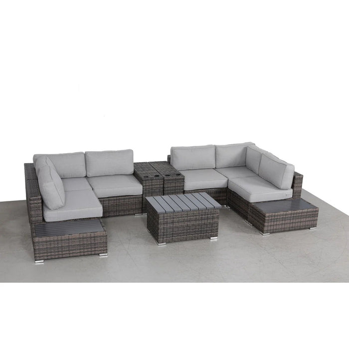 Wicker Sectional Seating Group With Plush Cushions