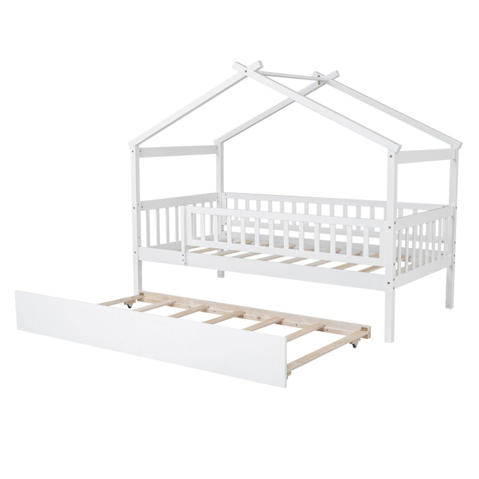 Creativity House Bed With Twin Size Trundle
