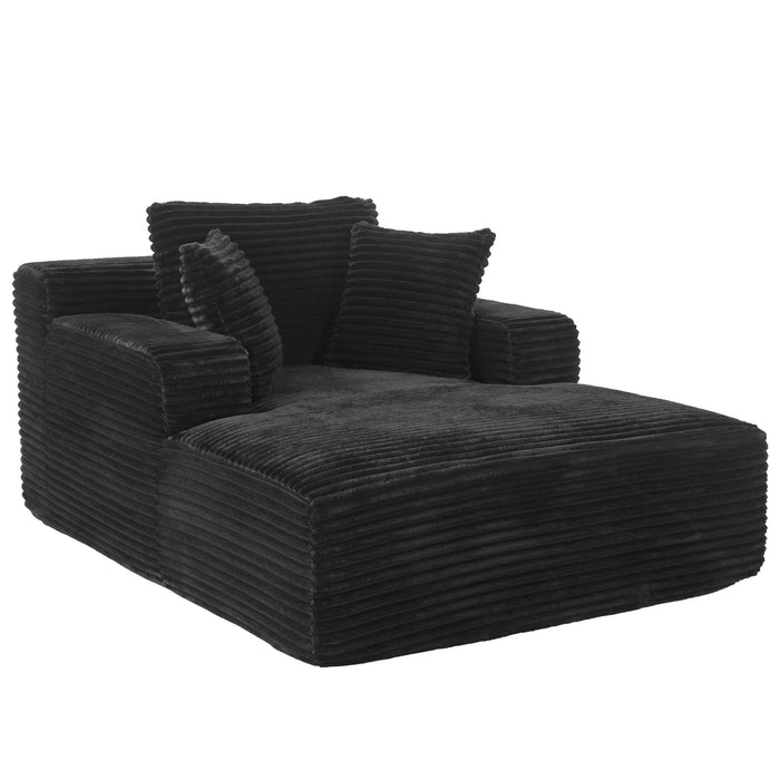 Modern Full Compressed Chaise Lounge Sofa Bed With Removable Pillows