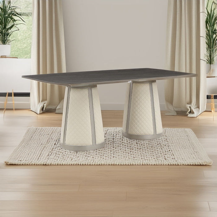 Kasa - Dining Table - Sintered Stone Top & Champagne