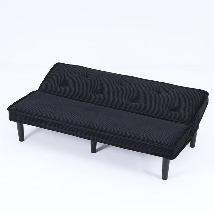 Versatile Corduroy Sofa Bed With Solid Wood Frame