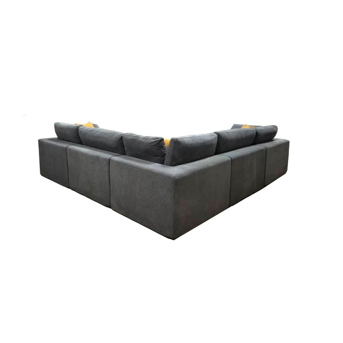 Coffee Bean Like Upholstery Full Compressed Modular Sectional With Toss Pillows - Light Gray