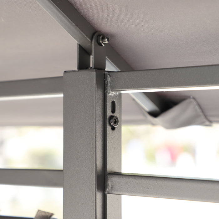 13 0 Ft Outdoor Patio Gazebo Canopy Tent With Ventilated Double Roof And Side Wall (Detachable Curtain Included On All Sides) Suitable For Lawn Garden Backyard And Deck - Gray