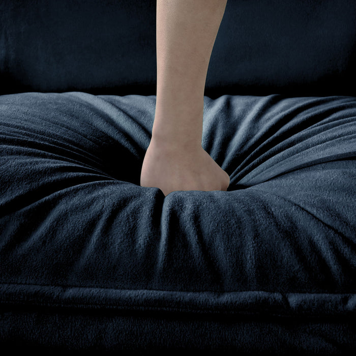 Modern Chenille Oversized Deep Seat Luxury 2 Piece Sofa Set With 4 Pillows