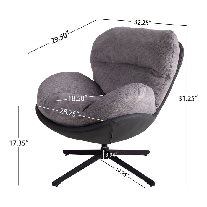 360° Swivel Office Chair, No Wheels
