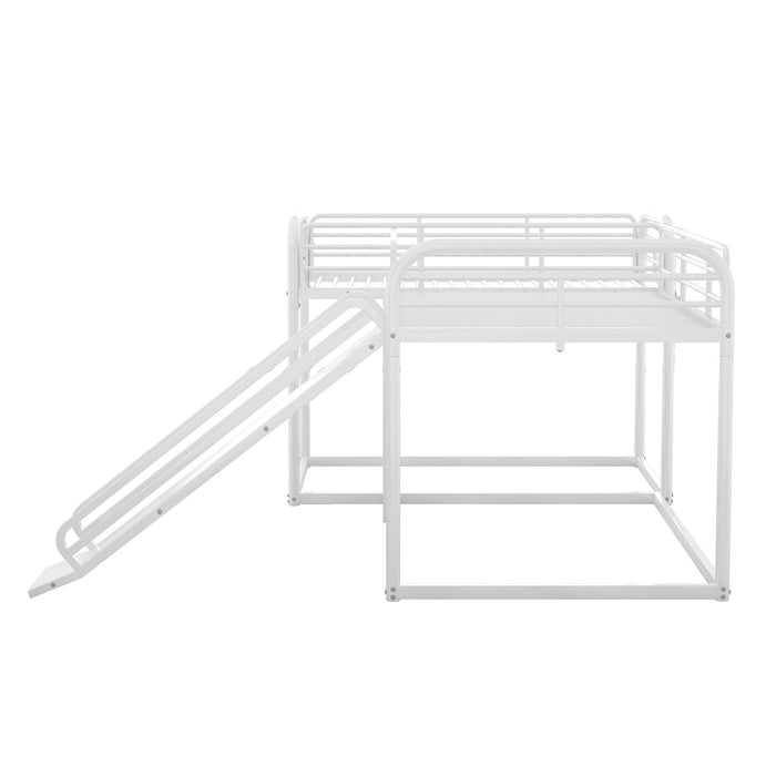 L Shaped Bunk Bed With Slide And Short Ladder