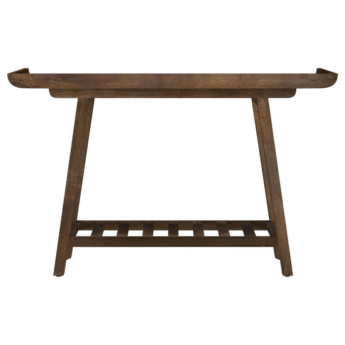 Ornelas - Console Table With Slatted Shelf - Mango Brown