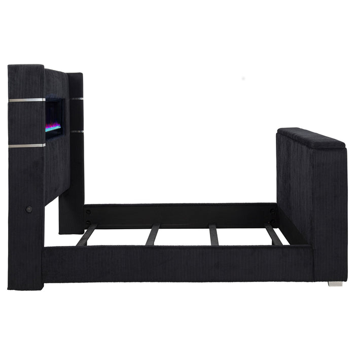 Tisdall California King Flame Visualizer TV Bed Black