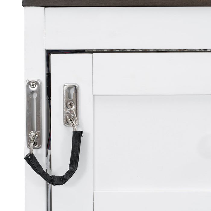 Murphy Bed With LED Light, Foldable Wall Bed Cabinet