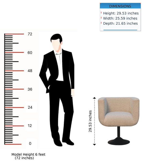 Boucle Swivel Chair - Cream